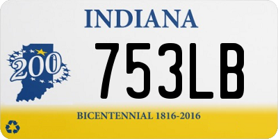 IN license plate 753LB