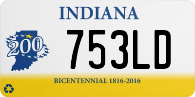 IN license plate 753LD