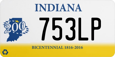 IN license plate 753LP