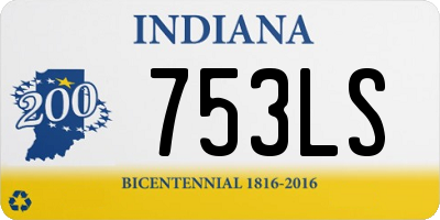 IN license plate 753LS