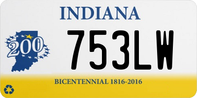 IN license plate 753LW