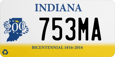 IN license plate 753MA