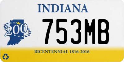 IN license plate 753MB