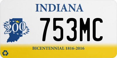 IN license plate 753MC