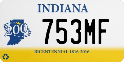 IN license plate 753MF