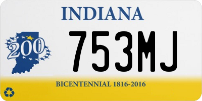 IN license plate 753MJ