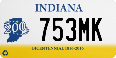 IN license plate 753MK