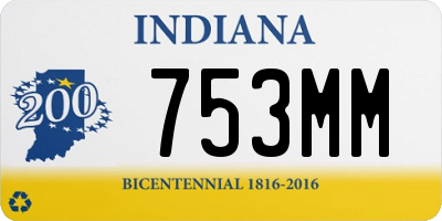 IN license plate 753MM