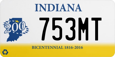 IN license plate 753MT