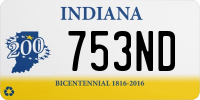 IN license plate 753ND