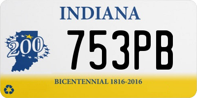 IN license plate 753PB