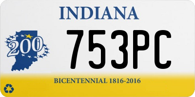 IN license plate 753PC
