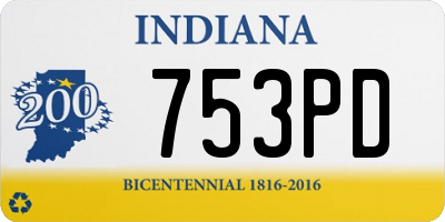 IN license plate 753PD