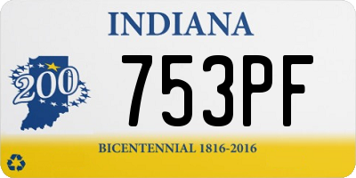 IN license plate 753PF