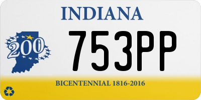 IN license plate 753PP