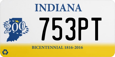 IN license plate 753PT