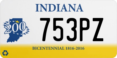 IN license plate 753PZ