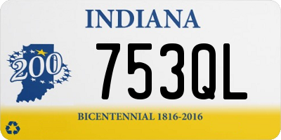 IN license plate 753QL