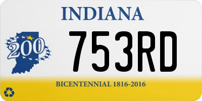 IN license plate 753RD