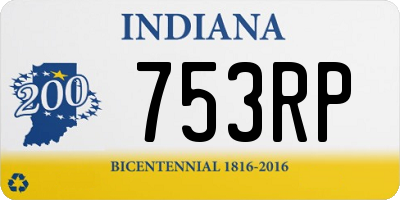 IN license plate 753RP