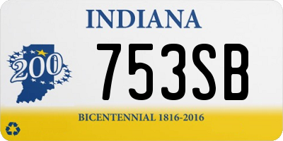 IN license plate 753SB