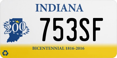 IN license plate 753SF
