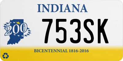 IN license plate 753SK