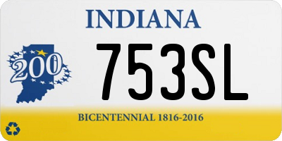 IN license plate 753SL