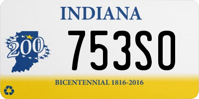 IN license plate 753SO