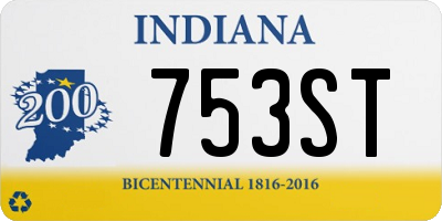 IN license plate 753ST