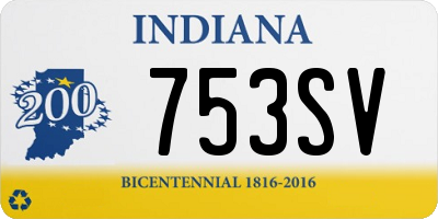 IN license plate 753SV