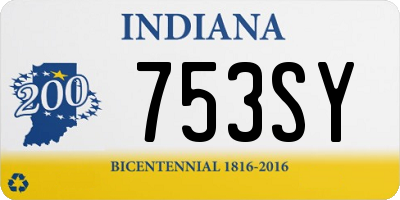 IN license plate 753SY