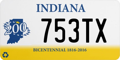 IN license plate 753TX