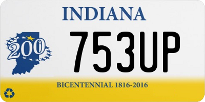 IN license plate 753UP