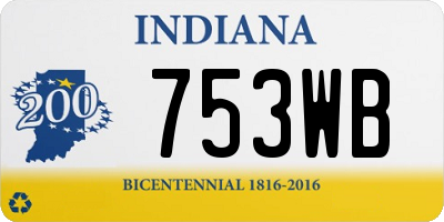 IN license plate 753WB