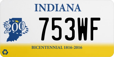 IN license plate 753WF