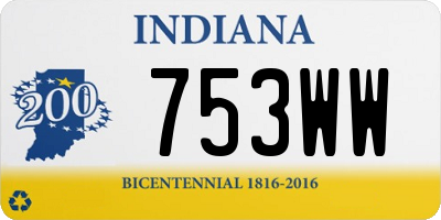 IN license plate 753WW