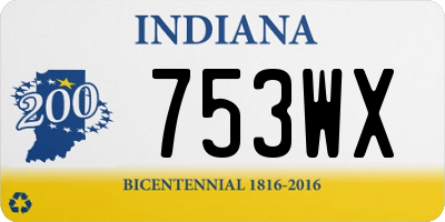 IN license plate 753WX