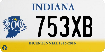 IN license plate 753XB