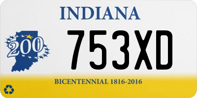IN license plate 753XD
