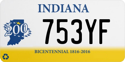 IN license plate 753YF