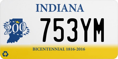 IN license plate 753YM