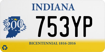 IN license plate 753YP