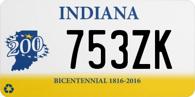 IN license plate 753ZK