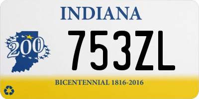 IN license plate 753ZL