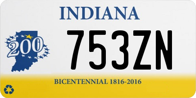 IN license plate 753ZN