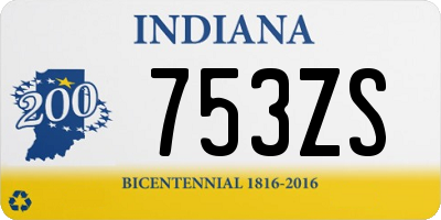 IN license plate 753ZS