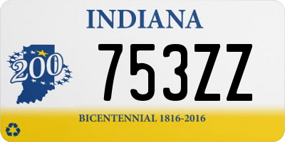 IN license plate 753ZZ