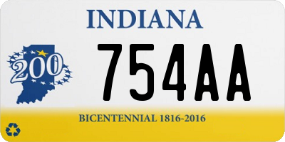 IN license plate 754AA