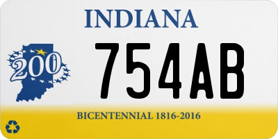 IN license plate 754AB